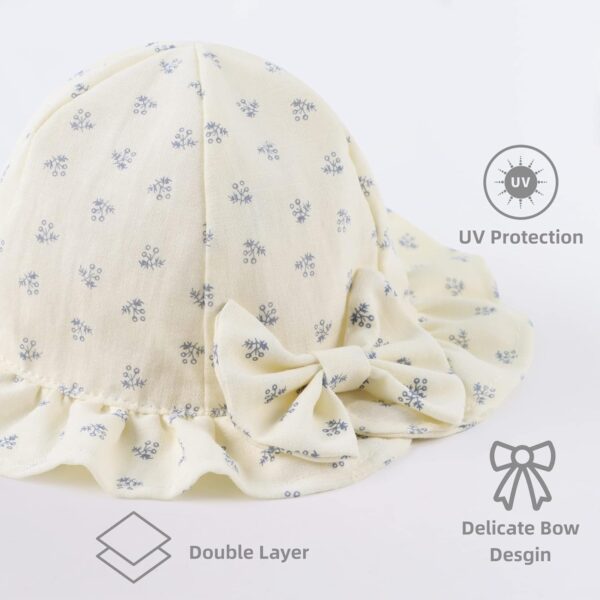 XIAOHAWANG Baby Girl Sun Hat Embroidered Flowers Toddler Bucket Hats Summer Cap for Infant Girls - Image 5