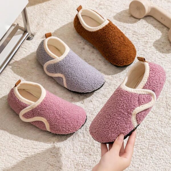 Cozozn Boys Girls Slippers Kids House Slippers Booties Indoor Shoes Easy Fasten Non Slip Sole - Image 4