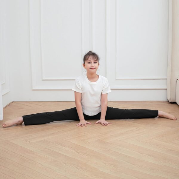 KAKU NANU Girls Flared Leggings 2 Pcs,5-12 Years High Waisted Black Grey School Trousers Yoga Pants Sports Dance Joggers Leggings - Image 3