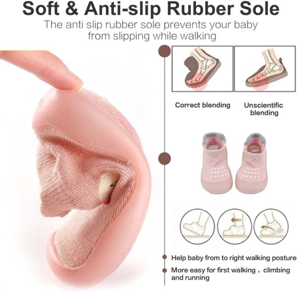 Baby Girls Boys First Walking Shoes Anti Slip Slippers Barefoot Shoes Toddler Infant Non Slip Sole Shoes - Image 3