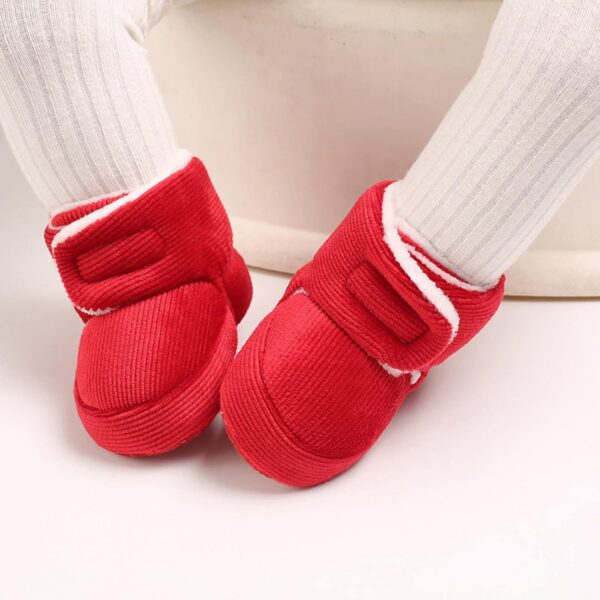 Fuzzy Lined Soft Boots For Infant Baby Girls Boys Cotton Warm Flat Shoes Booties Winter Outdoor Lightweight Cozy Shoes Toddler Brown Boots Boys Size Snow Boots Size C - Image 4