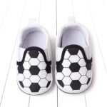 Trainers Baby 19 Spring and Summer Kids Baby Toddler Shoes Boys and Girls Casual Shoes Flat Base Lightweight Slip On Comfortable Football Print Shoes Women Black Trainers, black, 20 EU - Image 3