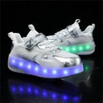 LED Light-Up Roller Skate Shoes with Retractable Wheels-Stylish Trainers for Boy, Girl, Kids, USB Rechargeable, Shiny Luminous Sneakers - Perfect for Party, Birthday, Christmas, Enhanced Safety - Image 3