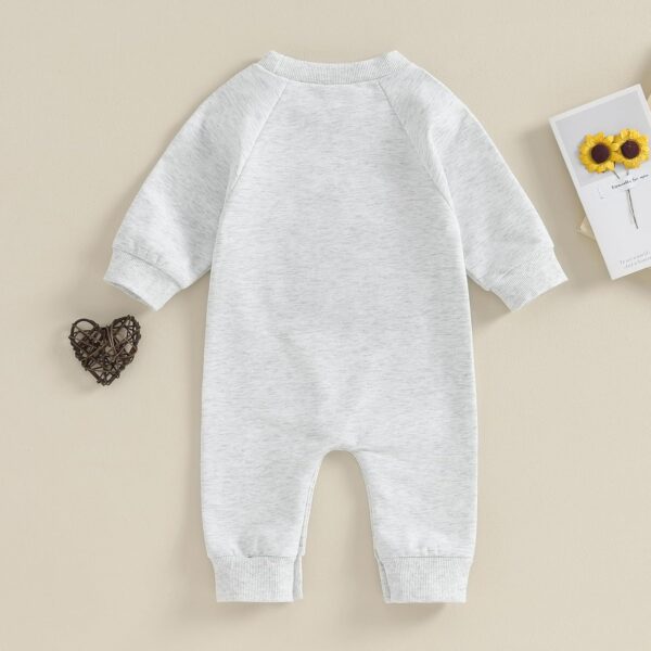 Geagodelia Newborn Baby Boy Letter Printed Little Brother Round Neck Long Sleeve Outfit Clothes Jumpsuit Sweatshirt Pullover Set - Image 2