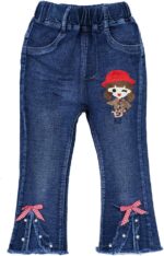 Peacolate 2-10T Infant Little Kids Girls Embroidery Jeans Denim Pants