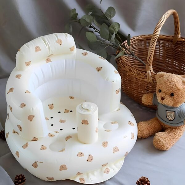 JIAMIAN Baby Inflatable Seat, Portable Baby Chair, Baby Sofa Inflatable Stool, Seated Floor Seat, Seated Inflatable Baby Seat, with Built-in Air Pump, Suitable for Infants Aged 3-36 Months - Image 3