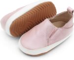 Dotty Fish Leather Infant Casual Shoes. Baby Boys Girls Slip-on Rubber Sole Trainers. First Walkers. Non-Slip Toddler Shoes (3-7 UK Child)