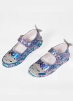 Princess Mermaid 3D Embroidered Hologram Girls Babet Sneakers - Image 5