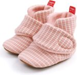 Timatego Newborn Baby Boys Girls Cozy Fleece Booties with Grippers Stay On Slipper Socks Infant Toddler Crib Winter Shoes for Boys Girls - Image 3