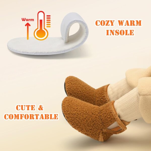 Baby Girls Boys House Shoes Baby Slippers with Non-Slip Rubber Sole Toddlers Cozy Home Booties - Image 6