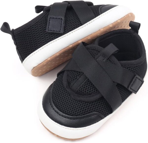 Toddler Slip On Shoes Baby Boy Girl Woven Loafers Mesh Sports Shoes Solid Color Baby Infant First Walking Shoes White Tennis Shoes for Girls Kids Kids White Tennis Shoes Boys - Image 5