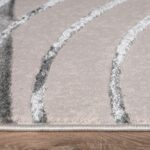 TT Home Low Pile Rug Area Rug Livingroom Carpet Square 3D Abstract Pattern, colour:Grey Cream, Size:80x300 cm - Image 2