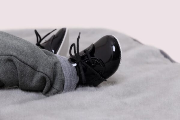 EARLY DAYS Baypods, B010 Lace up Gibson Style Pre Walker Baby Shoes Made in The Softest Faux Leather, Made in England - Image 2