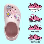Girls Clogs Childrens Sandals with Removable Charms Kids Beach Pool Shoes - Image 2