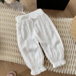 Baby Girls Trousers Infant Casual Loose Harem Bloomers Pants Toddler Elastic Waist Solid Color Lightweight Basic Bottoms - Image 2