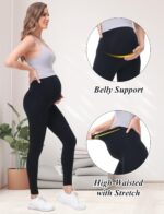 Maternity Leggings Over Bump Yoga Pants Women Soft Belly Support Pregnancy Trousers High Waisted Stretchy Workout Leggings S-XL - Image 3