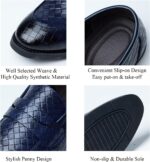 Ophestin Men's Loafers Moccasins Weave Formal Dress Shoes Slip-On Driving Business Shoes - Image 3