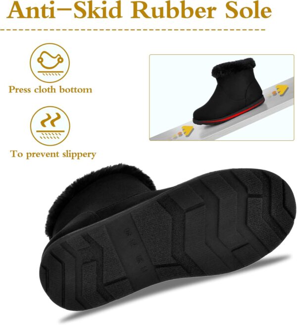 festooning Girls & Toddler' Faux Fur Shearling Style Boots, Girls Warm Winter Flat Non-Slip Zip Snow Boots for Indoor Outdoor(Toddler/Little Kid/Big Kid) - Image 3