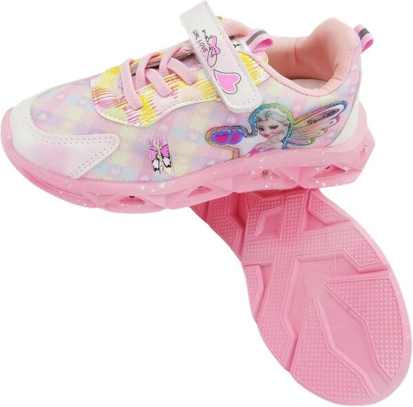 Kids Princess Shoes for Girls LED Light Up Trainers Kids Dress Up Shoes Luminous Baby Toddler Birthday Sneakers - Image 3