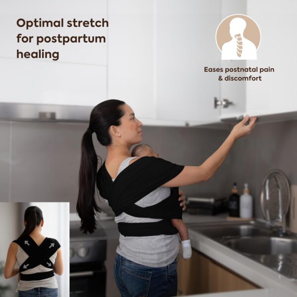 ELDOMA Black Baby Wrap Carrier - Lightweight, Breathable Baby Sling, Hands Free Baby Carrier Sling, Baby Carriers for Newborn, Infant - Image 4