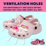 Girls Clogs Childrens Sandals with Removable Charms Kids Beach Pool Shoes - Image 4