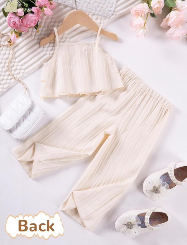 SEAUR Toddler Girls Summer Outfits Party Clothes Girls 2 Pcs Outfits Sleeveless Vacation Outfits Girls Ruffled Top 1-8 Years - Image 5