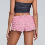 WERNZATT Women Lolita Bloomers Shorts Y2k Lace Trim Ruffle Layered Sheer Pumpkin Mini Pants Sexy Boy Bottoms Sweet Pettipants - Image 6