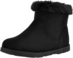 festooning Girls & Toddler' Faux Fur Shearling Style Boots, Girls Warm Winter Flat Non-Slip Zip Snow Boots for Indoor Outdoor(Toddler/Little Kid/Big Kid)