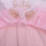Baby Girl Toddler Kids 1st / 3rd Birthday Party Dress Cotton Short Sleeve Princess Tulle Dresses with Sequin Bowknot Headband 2pcs Cake Smash Outfit - Image 6