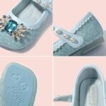 Girls' Princess Shoes - Children's Party Glitter Pumps Wedding Dress Shoes Girls Mary Jane Dance Shoes Birthday Dress Shoes School Shoes Loafers Elegant with Rhinestone Evening Shoes, blue, 31 - Image 6