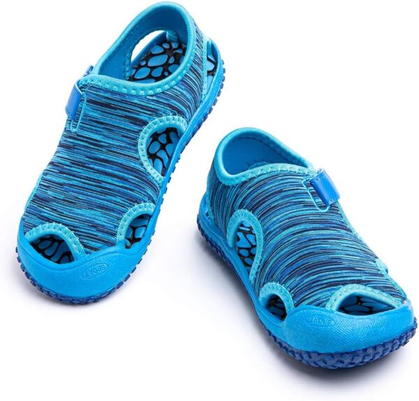 Hitmars Boys Girls Sandals Kids Summer Breathable Walking Sandal Anti Slip Infant Toddler Beach Shoes Pink Purple Blue Grey Green (Toddler/Little Kid/Big Kid) Blue1 4.5 UK Child EU 21 - Image 5