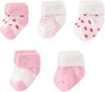 Unisex Baby Terry Socks 5-Pack for Baby Boy and Girl 0-12 Months Warm Cotton Socks