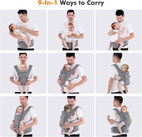 Baby Carrier Newborn Carrier Advanced 6-in-1 Carrier Multifunction Toddler Carrier Ergonomic - Image 5