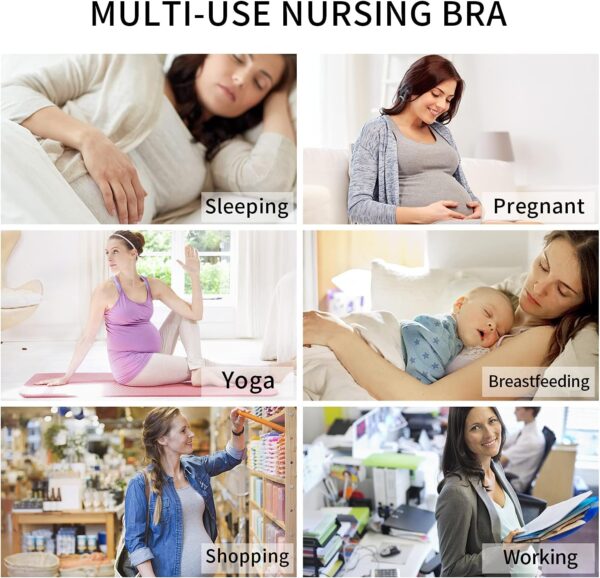INTLMATE 3 Pack Women's Nursing Bra Seamless Wireless Night Sleep Nursing Maternity Bra Sleep Bralette with Removable Spill Prevention Pads and Bra Extenders - Image 7
