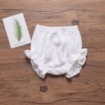 De feuilles Kids Baby Girls Summer Shorts Elastic Waist Bloomers Short Pants with Self-Tie Bowknot Decor - Image 3