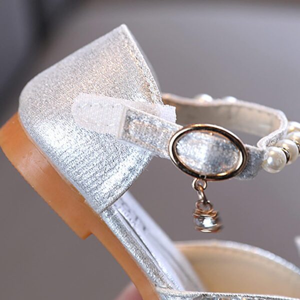 FGUUTYM Spring and Sandals Dress Performance Dance Shoes Mesh Rhinestone Pearl Buckle Sandals Toddler Boy, silver, 8.5 UK - Image 7