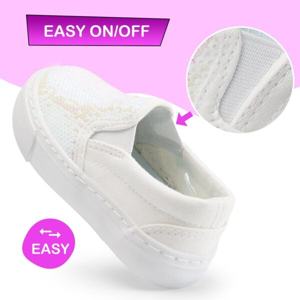 Unisex Kids Canvas Shoes Toddlers Sneakers Breathable Slip-on Trainers Pumps Plimsoles for Boy and Girls - Image 4