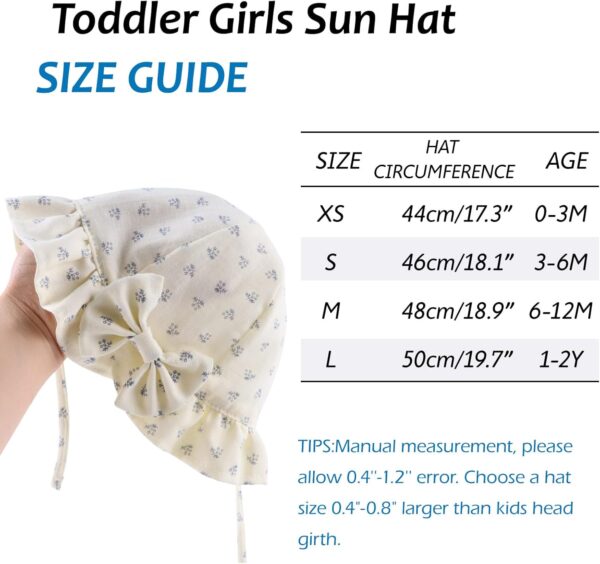 XIAOHAWANG Baby Girl Sun Hat Embroidered Flowers Toddler Bucket Hats Summer Cap for Infant Girls - Image 6