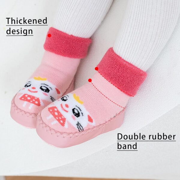 FEOYA Baby Slippers Socks 3 Pairs Anti Slip Infant Baby Floor Sock Slippers Newborn Boys Girls Breathable First Walking Shoes Winter Thermal Step Socks Christmas Baby Gift - Image 5