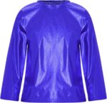 YiZYiF Kids Boys Girls Jazz Hip Hop Street Dance Clothes Shiny Metallic Long Sleeve T-Shirt with Harem Pants Set Dancewear - Image 5