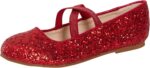 Girls Glitter Ballet Shoes Kids Flat Elastic Strap Ballerina Party Shoes Wedding Bridesmaid Shoes