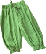 Baby Girls Trousers Infant Casual Loose Harem Bloomers Pants Toddler Elastic Waist Solid Color Lightweight Basic Bottoms
