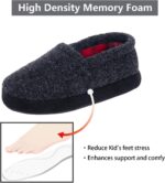 festooning Kids Boys Comfy Warm Indoor House Slippers Fleece Memory Foam Shoes - Image 4