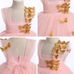 Toddlers Flower Girls Dress Kids Baby A-line Butterflies Decorate Sleeveless Tutu Dress for Princess Party Wedding Birthday Bridesmaid - Image 4