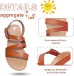 festooning Girls Sandals Little Big Kids Princess Open Toe Sandal with Adjustable Strap Summer Flat Sandals Dress Shoe - Image 5