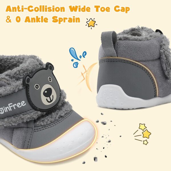 JOINFREE Baby Winter Boots Furry Baby Girls House Slippers Baby Boys Winter Booties Toddlers Cozy Shoes - Image 4