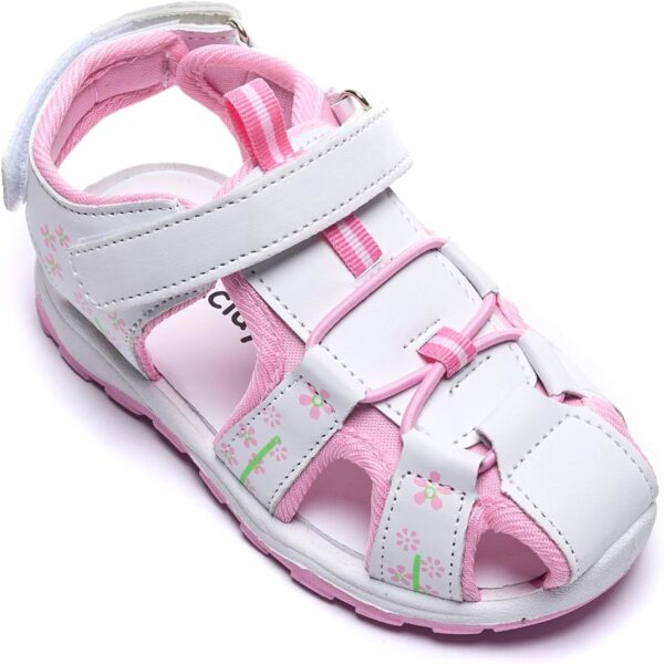 Daclay Girl's Sandals Soft Sole White Princess Comfortable Boys Kids Sandals - Image 4