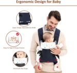 IULONEE Baby Carriers from Newborn Ergonomic Toddlers Carrier Front & Back Carry Baby Holder Carrier Sling for Toddlers 3-36 Months (3-15kg) Dark Blue - Image 3