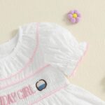 Toddler Baby Girls Birthday Dress Girl Summer Short Sleeve Cake Embroidery Smocked A-Line Dress Toddler Summer Princess Clothes for Kids Girl - Image 5