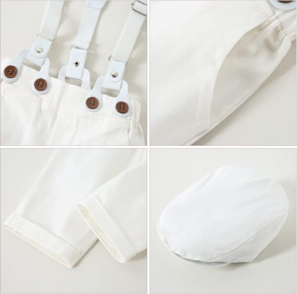 ZOEREA Baby Boy Gentleman Outfits Clothes Set 0-18 Months Romper Jumpsuit with Bow Tie + Suspender Pants Infant Wedding Clothing Sets - Image 3